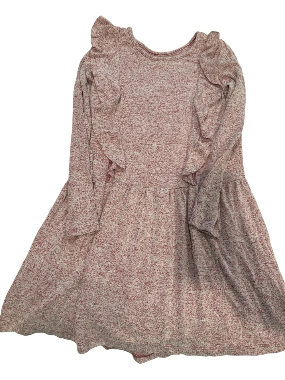 Gymboree Heathered Mauve Ruffle Sleeve Long Sleeve Dress